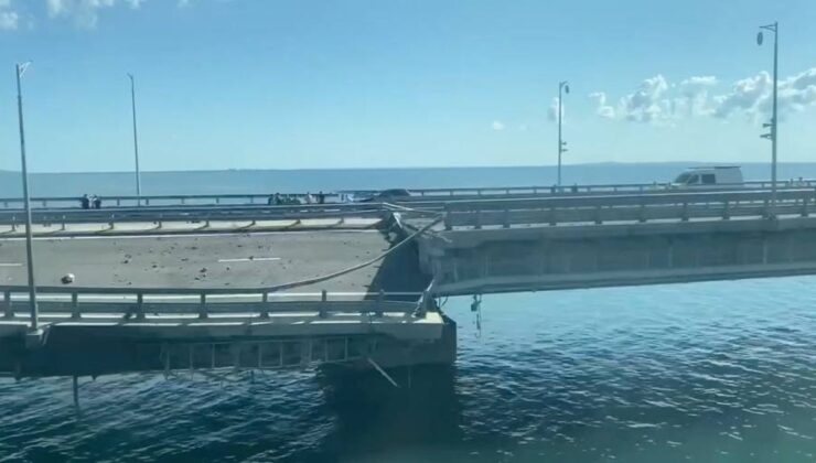 Rusya, patlama ihbarı üzerine Kırım köprüsü üzerindeki trafiği durdurdu