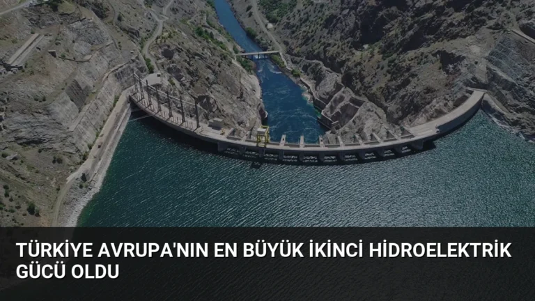 Türkiye Avrupa’nın En Büyük İkinci Hidroelektrik Gücü Oldu