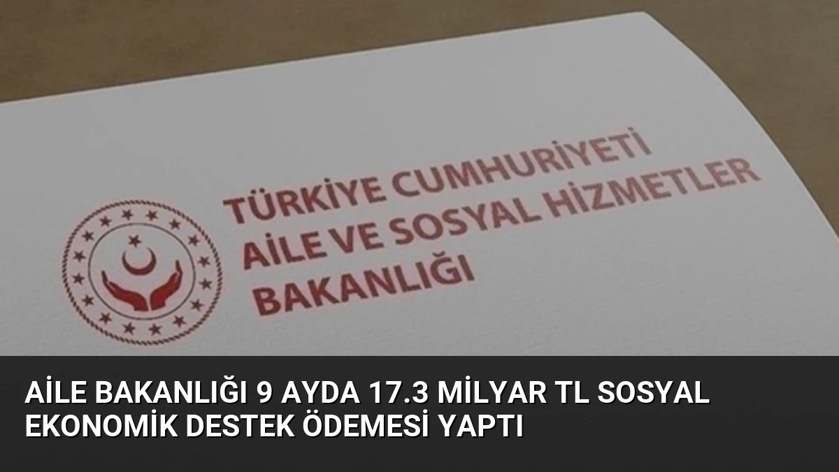 Aile Bakanlığı 9 Ayda 17.3 Milyar TL Sosyal Ekonomik Destek Ödemesi Yaptı